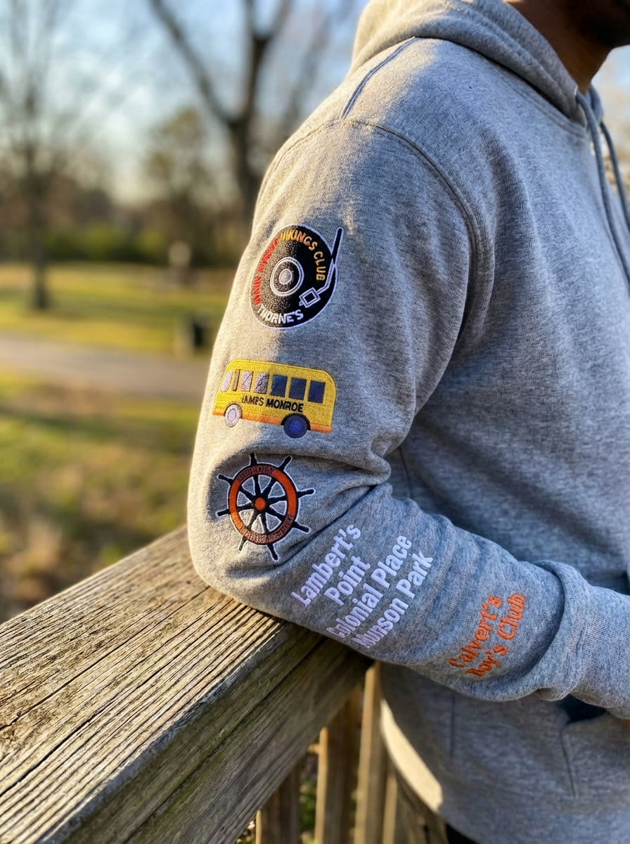 GRAY "PARK PLACE" Nostalgia Chenille Hoodie