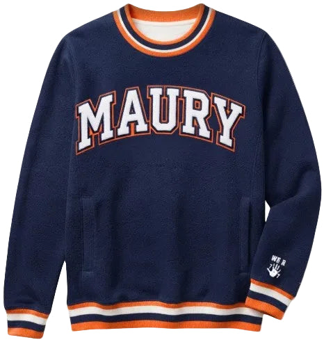 "MAURY"  Chenille Embroidered Statement Sweatshirt