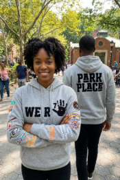 GRAY "PARK PLACE" Nostalgia Chenille Hoodie