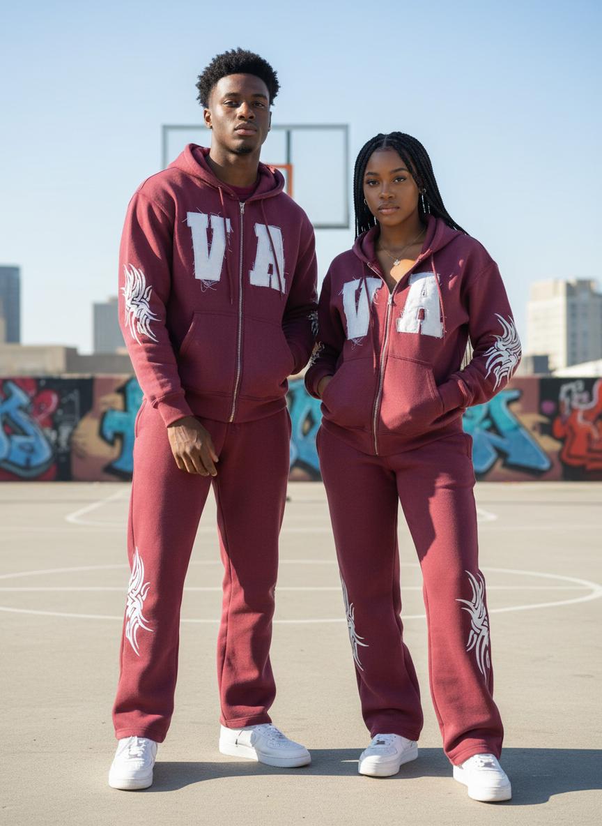 VA DISTRESSED EMBROIDERED SETS