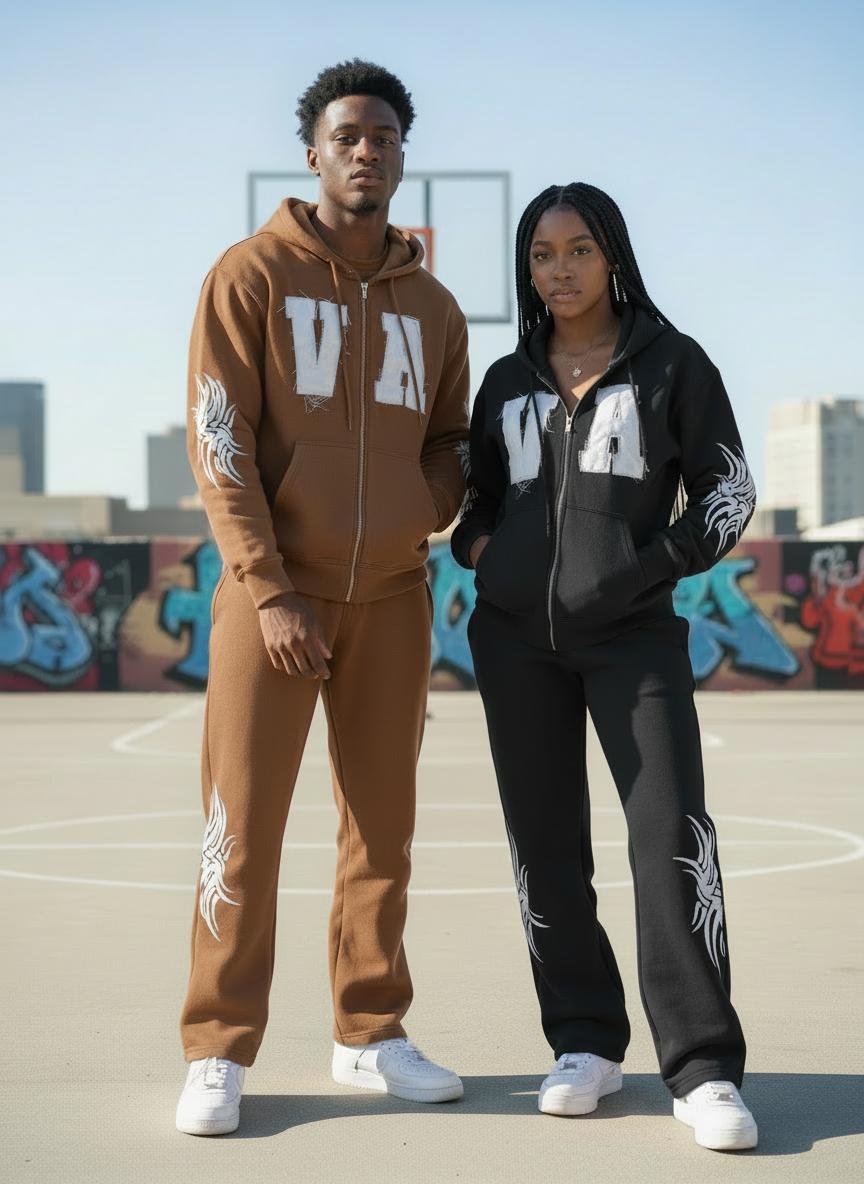 VA DISTRESSED EMBROIDERED SETS