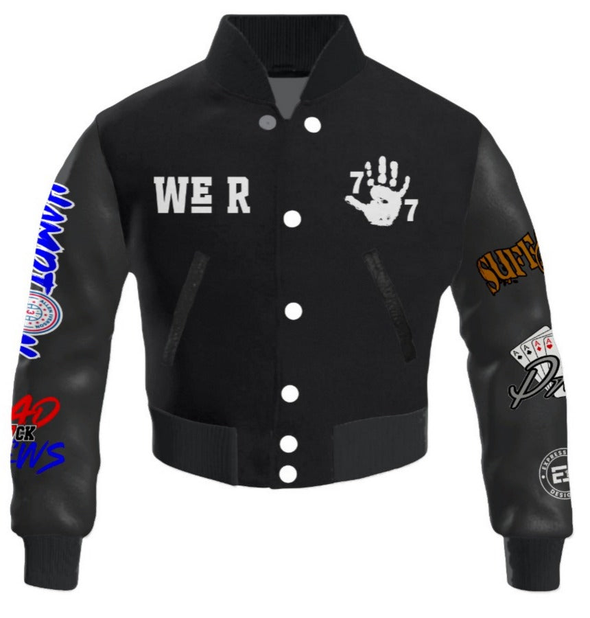 "We R 757"  Exclusive Cropped Varsity Jacket