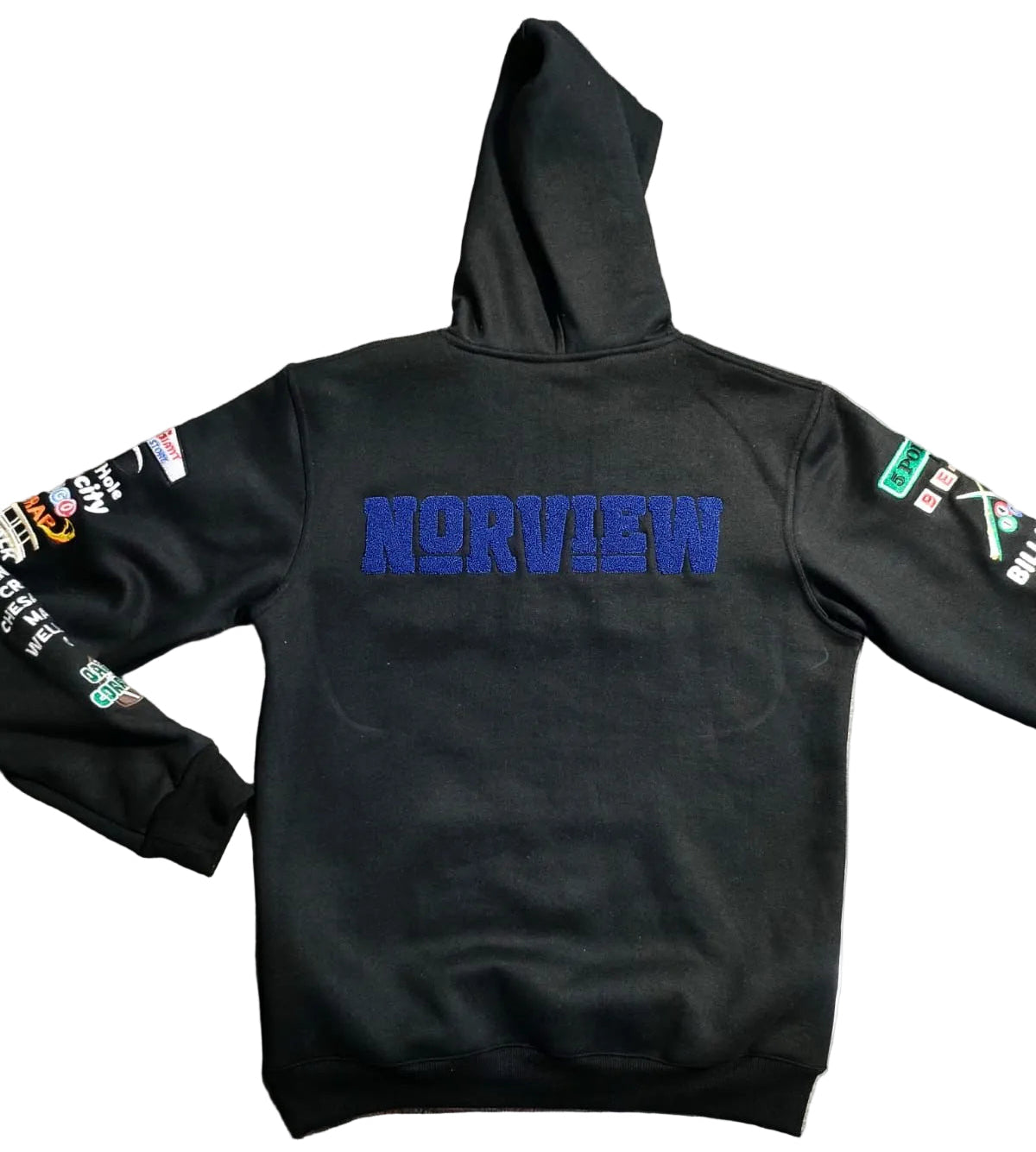BLACK "NORVIEW" Nostalgia Chenille Hoodie