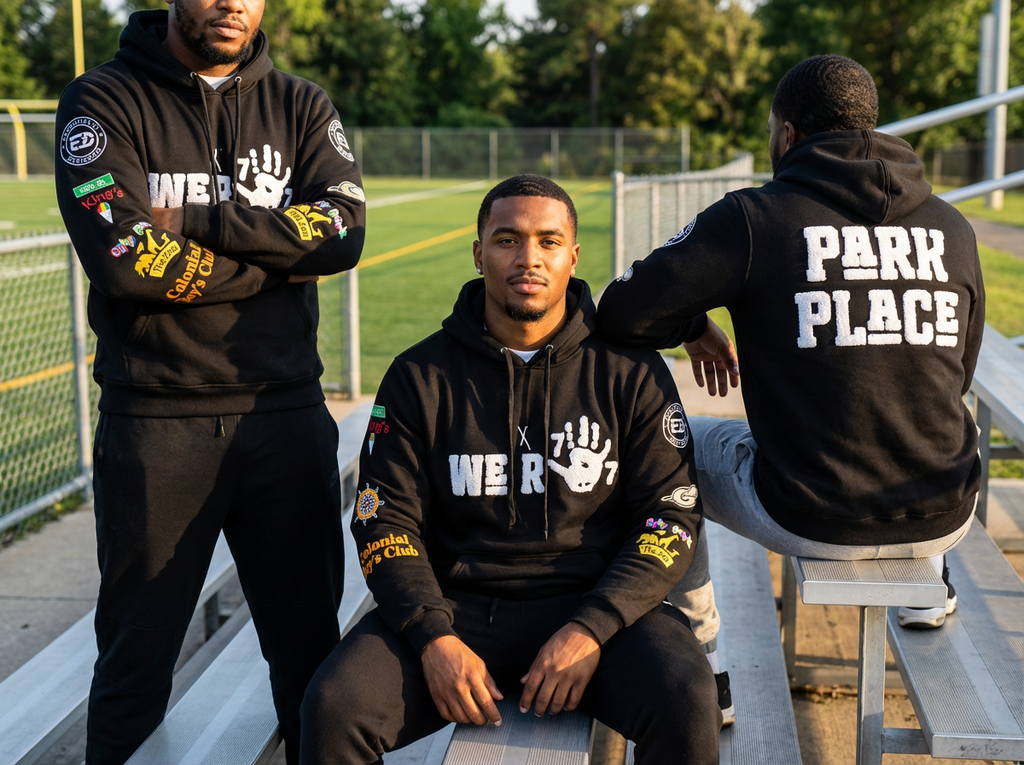 BLACK "PARK PLACE" Chenille Hoodie